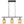 Elysian - 3 Lights Island With Natural Shade Farmhouse Chain Ceiling Lamp - Black / Rattan
