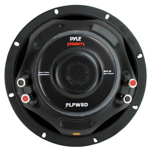 Pyle 8 Inch 1600W DVC 4 Ohm Car Audio Subwoofer Speaker Set, Black (2 Pack) - TRAPSKI