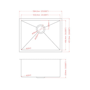 Undermount Steel Kitchen Sink, Deep Single Bowl Basin