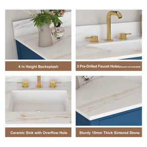 42" Modern Solid Wood Bathroom Vanity with Sink