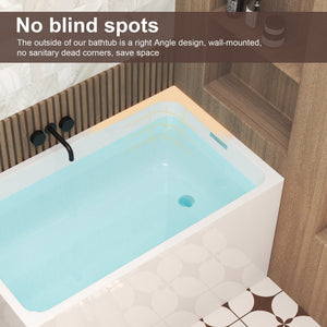Freestanding Bathtub With Drain, Rectangular Shape
