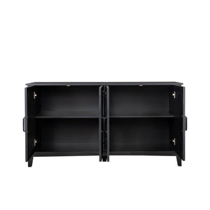 Cabinet With 4 Doors and 4 Open Shelves Freestanding Sideboard