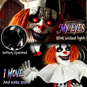 Frightening Giant Clown Prop with Realistic Facial Expressions