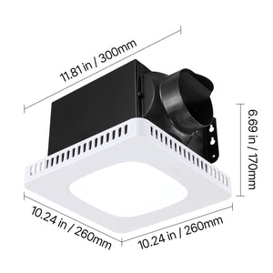 Bathroom Exhaust Fan with LED Light and Adjustable Color Temperatures