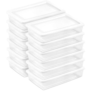 Sterilite 41 Quart Lightweight Under Bed Storage Box Container with Lid, 12 Pack