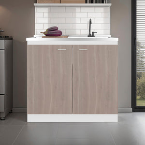 Salento Freestanding Sink, Double Door Cabinet, Two Shelves