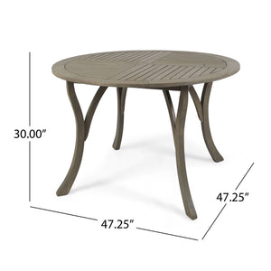 Hermosa Outdoor Acacia Wood Circular Dining Table