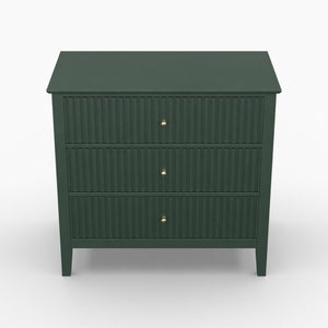 Fluted 3 Drawer Nightstand With Soft Close Slides