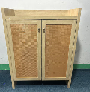 42.5" Tall Rattan Shoe Cabinet with Doors