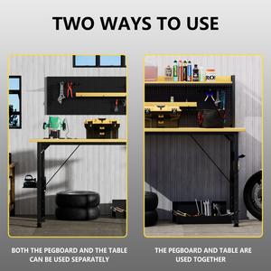 71" Adjustable Workbench with Pegboard
