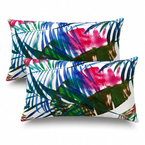 4 Pack Outdoor Lumbar Pillow with Inserts – Tropical Floral