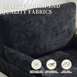 Mid Century Modern Foldable Sofa Bed, 3 In 1 Convertible Sleeper With 3 Pillows