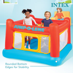 Intex Inflatable Jump-O-Lene Trampoline Bounce Castle House with Net (2 Pack)