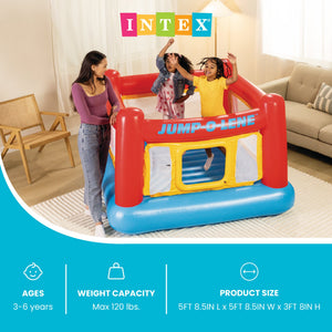 Intex Inflatable Jump-O-Lene Trampoline Bounce House with Crawl-Thru Door & Net