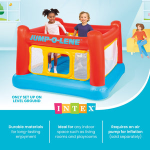 Intex Inflatable Jump-O-Lene Trampoline Bounce House with Crawl-Thru Door & Net