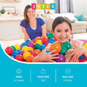 Intex 100-Pack Large Plastic Multi-Colored Fun Ballz For Ball Pits Bounce House