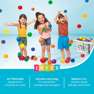Intex 100-Pack Large Plastic Multi-Colored Fun Ballz For Ball Pits Bounce House