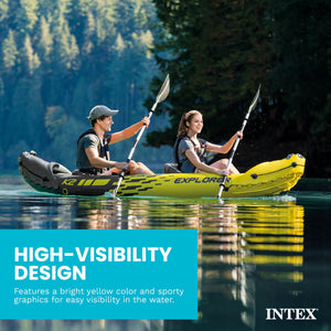 Intex Explorer K2 2-Person Inflatable Kayak Set with Oars and Air Pump, Yellow