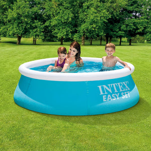 Intex 6ft x 20in Easy Set Inflatable Above Ground Swimming Pool, Blue (2 Pack)