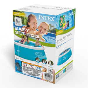 Intex 6ft x 20in Easy Set Inflatable Above Ground Swimming Pool, Blue (2 Pack)