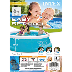 Intex 6ft x 20in Easy Set Inflatable Above Ground Swimming Pool, Blue (2 Pack)