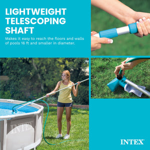 Intex 28002E Maintenance Pool Kit Vacuum Skimmer & Pole (Pool Sold Separately)