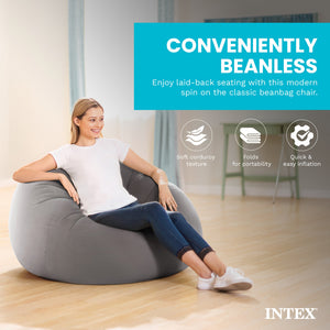 Intex 68579EP Inflatable 42 x 41 x 27 Inch Beanless Bag Lounge Chair, Gray