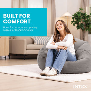 Intex 68579EP Inflatable 42 x 41 x 27 Inch Beanless Bag Lounge Chair, Gray