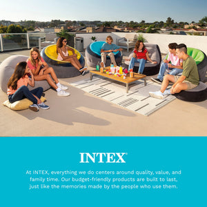 Intex 68579EP Inflatable 42 x 41 x 27 Inch Beanless Bag Lounge Chair, Gray