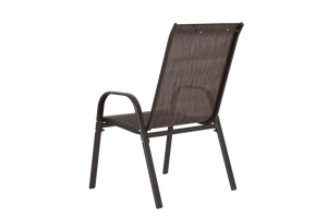 8 Piece Patio Chairs with Breathable Textilene Fabric - Brown