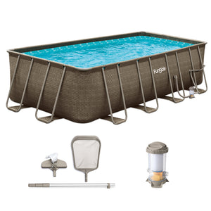 Funsicle 18 Ft Oasis Designer Lap Above Ground Pool w/ Pump, Triple Basketweave