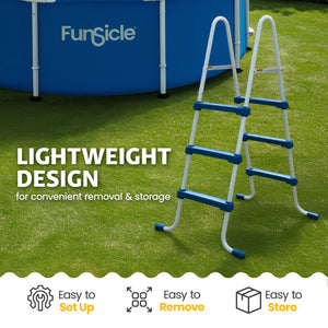 Funsicle 36 Inch SureStep 3 Stair Outdoor Above-Ground Swimming Pool Ladder