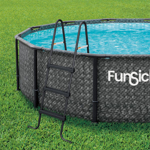 Funsicle 36" SureStep 3 Stair Outdoor Above-Ground Swimming Pool Ladder, Black