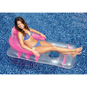 Swimline Deluxe Inflatable Pool Float Lounge Chair, Color May Vary, Pink or Blue