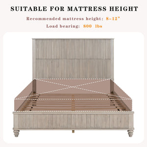 Platform Bed Frame & Tall Headboard