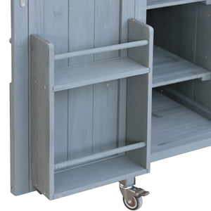 K&K Outdoor Kitchen Island, Rolling Bar Cart & Storage Cabinet
