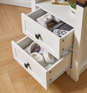 Farmhouse Side Table with Charging Station