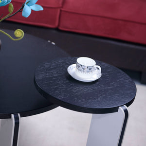 Round Coffee & End Table Set - Black