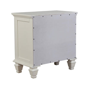 Cottage 3 Drawer Nightstand With Pull Out Tray - Cream White