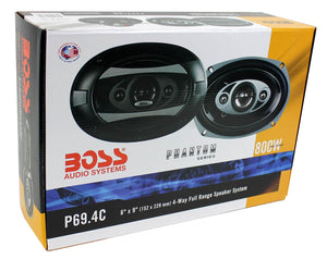 BOSS AUDIO P694C 6x9" 4-Way 800W Car Coaxial Stereo Speakers P69.4C 4 Ohm - TRAPSKI