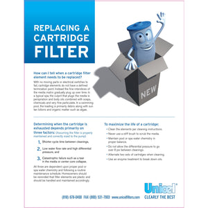 Unicel 5CH-502 Replacement 50 SqFt Filter Cartridge for Hot Tub Spa, 197 Pleats