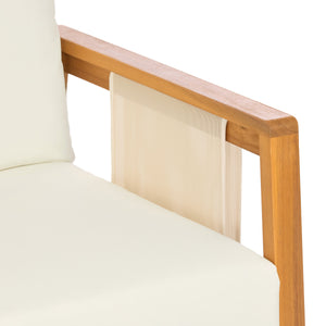 Outdoor Club Chair, Acacia Wood Frame with Textilene Accents