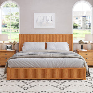 Platform Bed Frame With Headboard, Floor Standing Design