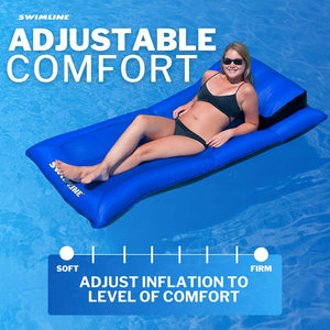 Swimline Oversized Inflatable Swimming Pool Air Mattress Floating Raft, Blue