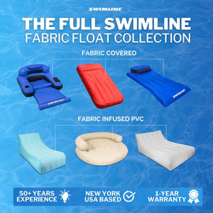 Swimline Oversized Inflatable Swimming Pool Air Mattress Floating Raft, Blue