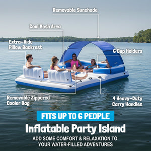 Bestway Hydro-Force Tropical Breeze 6 Person Inflatable Party Island Water Float