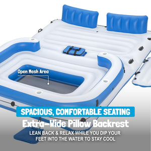 Bestway Hydro-Force Tropical Breeze 6 Person Inflatable Party Island Water Float