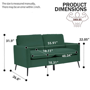 Upholstered Loveseat, For Living Room