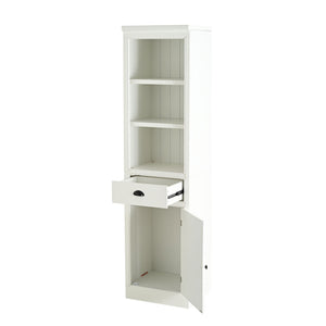 Retro Style 75'' Tall Display Shelf With Cabinet For Hallways Living Room Kitchen - White