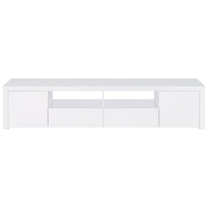 Garner - 2 Door Stand With Drawers Media Console - Gloss White